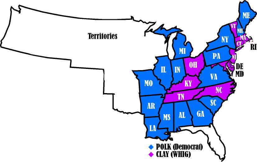 Presidential Election 1844 States Carried.