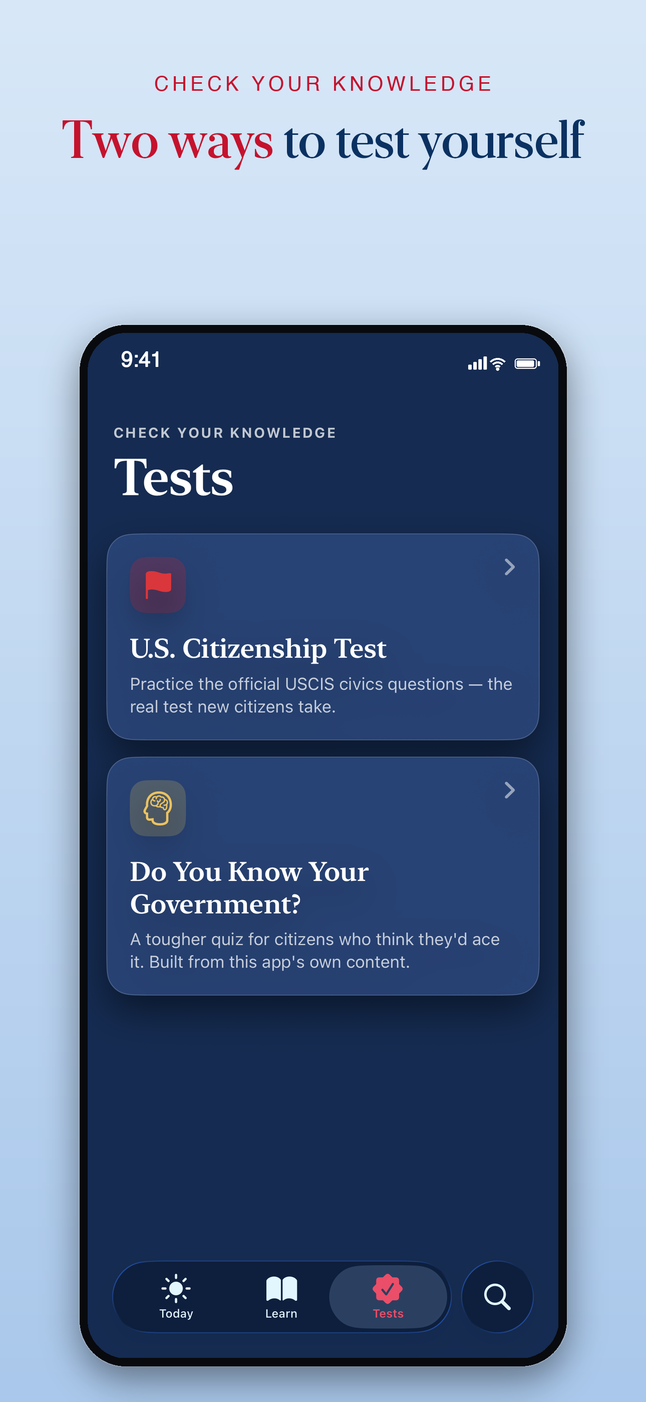 Two ways to test yourself
