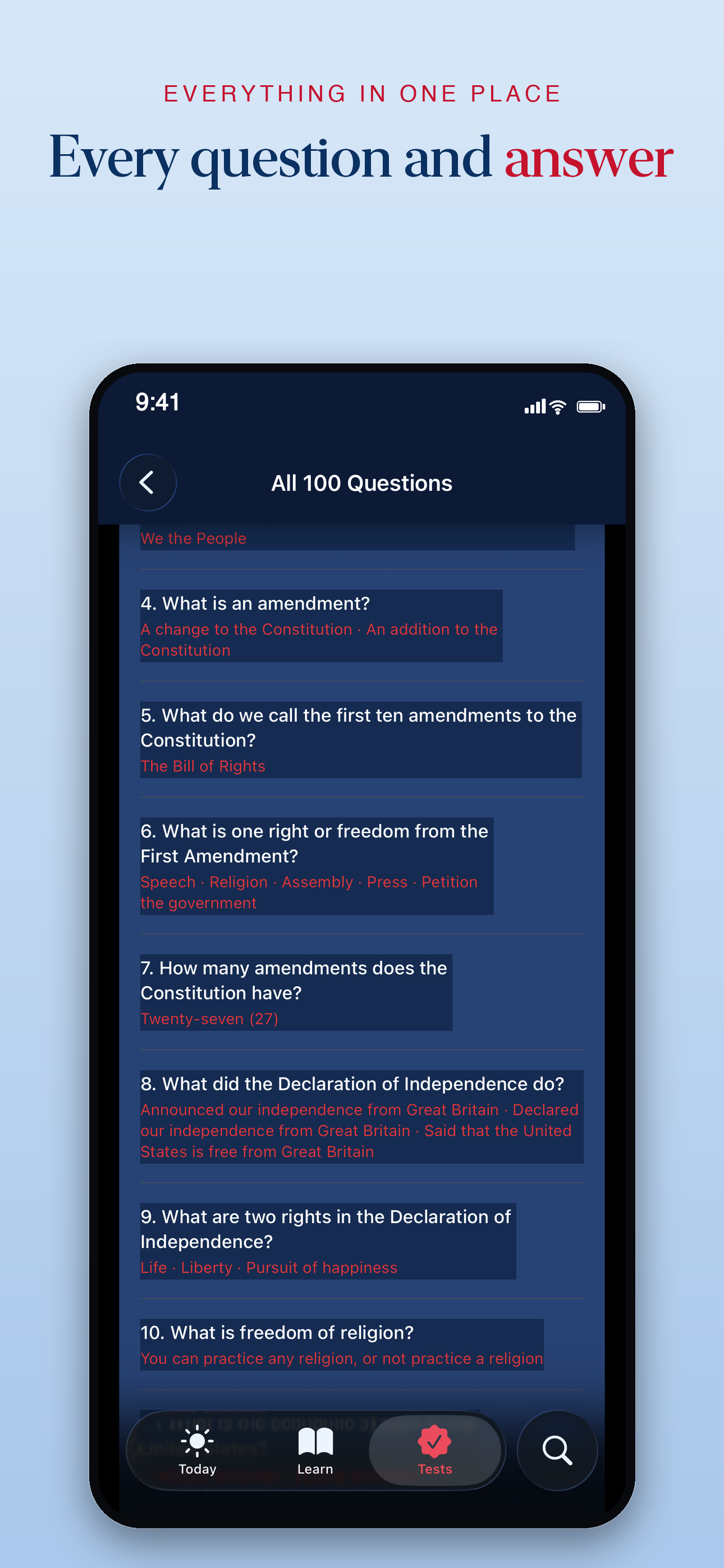 Every question and answer