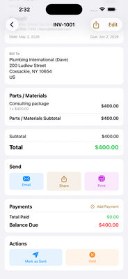 Bill-Craft New Invoice