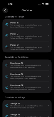 Electronic Engineer Calculator List