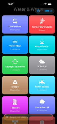 Water & Waste Management Home Screen