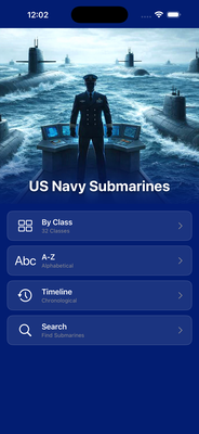Submarines App - Home Screen