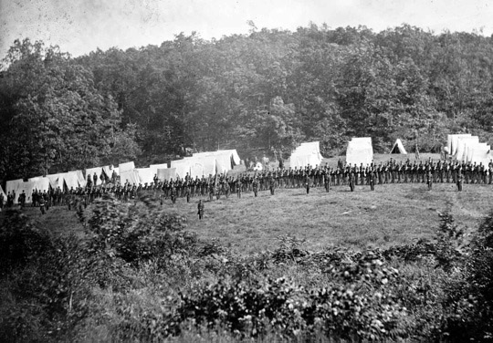 Battle-field of Gettysburg--Dead Confederate sharpshooter at foot of Little  Round Top [i.e., Devil's Den]