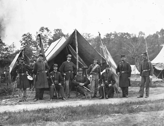 Battle-field of Gettysburg--Dead Confederate sharpshooter at foot of Little  Round Top [i.e., Devil's Den]