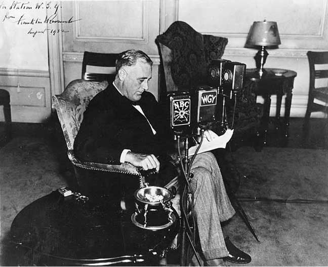 FDR Giving first Fireside