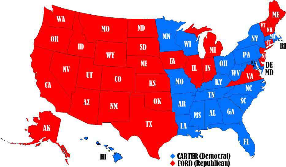 Who defeated president ford in the 1976 presidential elections